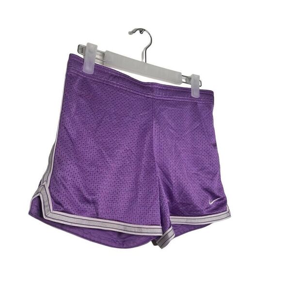 Nike Dri-Fit Mesh Perforated Elastic Waist Retro Athletic Shorts Purple Medium - Picture 2 of 5